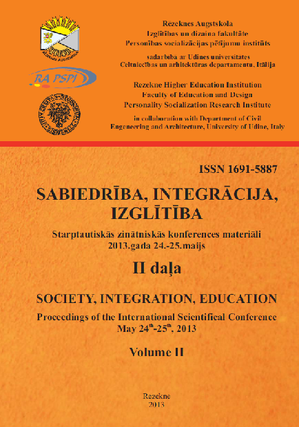 					View Vol. 2 (2013): SOCIETY. INTEGRATION. EDUCATION. Proceedings of the International Scientific Conference May 24th-25th, 2013, Volume II
				