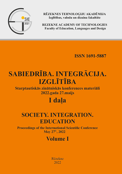 					View Vol. 1 (2022): SOCIETY.INTEGRATION.EDUCATION. Proceedings of the International Scientific Conference. May 27th-28th, 2022
				