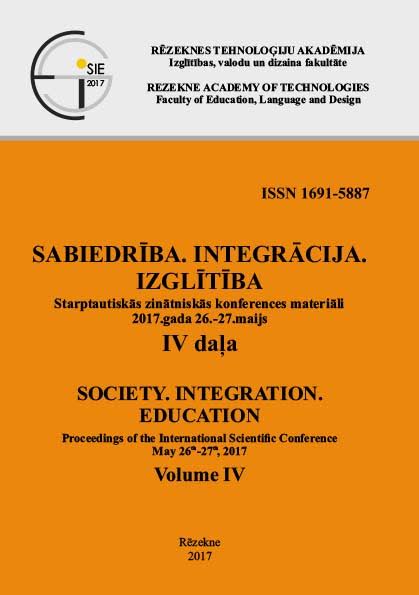 					View Vol. 4 (2017): SOCIETY. INTEGRATION. EDUCATION. Proceedings of the International Scientific Conference May 27th-28th, 2017, Volume IV
				