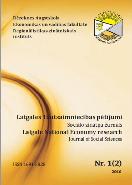 					View Vol. 1 No. 2 (2010): Latgale National Economy Research
				