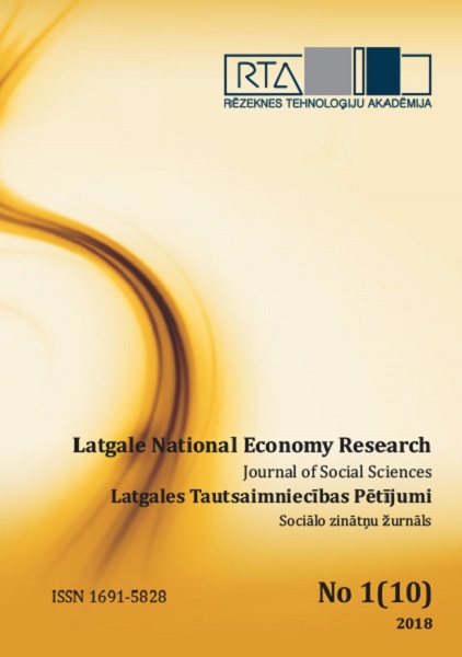 					View Vol. 1 No. 10 (2018): Latgale National Economy Research
				
