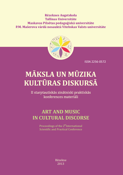 					View 2013: ARTS AND MUSIC  IN CULTURAL DISCOURSE. Proceedings of the 2nd International  Scientific and Practical Conference
				